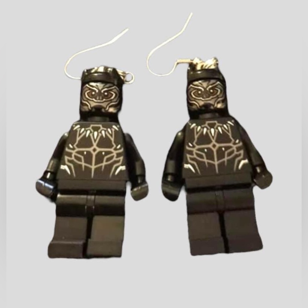 LEGO black panther earrings